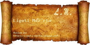 Ligeti Márta névjegykártya